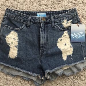 Show Me Your MuMu Blue Jean Shorts